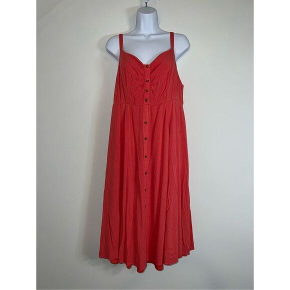 TORRID Midi Textured Woven Button-Front Dress SZ 1 - Picture 3 of 10